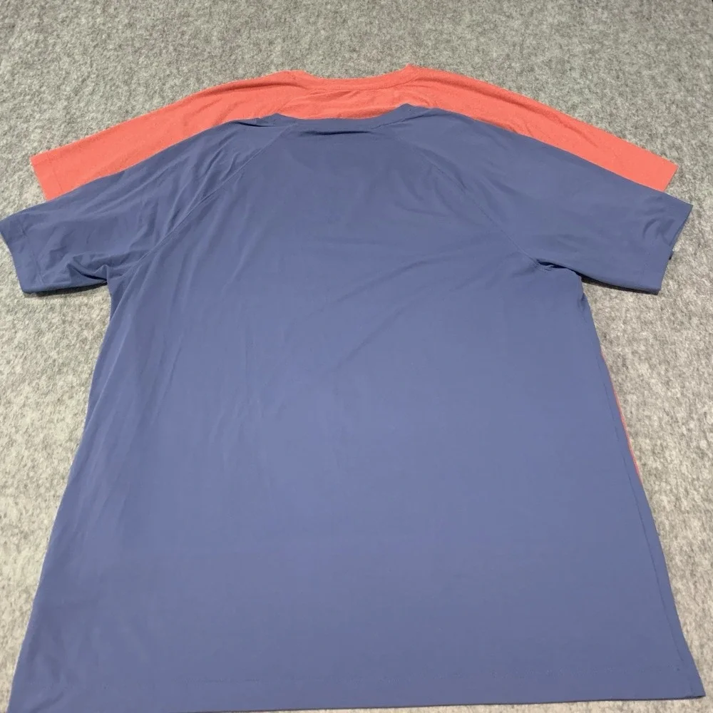 Lot of 2 - RHONE Men's Reign Short Sleeve Shirts Athleisure Comfort Red Blue XL - Picture 2 of 16